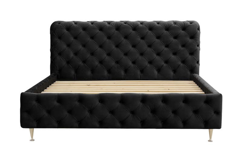 Chesterfield Komplett Sengpakke Sengeramme med Madrass 180x200 cm - Svart - Møbler - Senger - Rammeseng