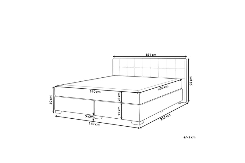 Denae Kontinentalseng 140x200 cm - Grå/Sølv - Møbler - Senger - Kontinentalsenger