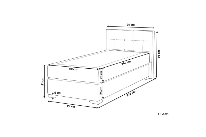 Denae Kontinentalseng 90x200 cm - Beige/Sølv - Møbler - Senger - Kontinentalsenger