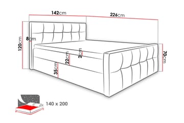 Doncaster Sengpakke Kontinentalseng 140x200 cm - Rød - Møbler - Senger - Kontinentalsenger