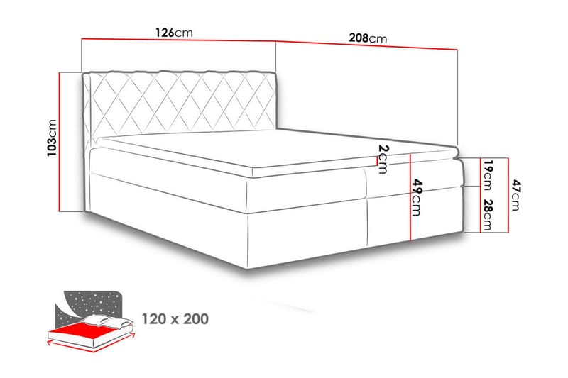 Gabin Sengpakke Kontinentalseng 120x200 cm - Grønn - Møbler - Senger - Kontinentalsenger