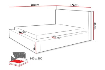 Gadi Sengeramme 140x200 cm - Beige - Møbler - Senger - Sengeramme & sengestamme