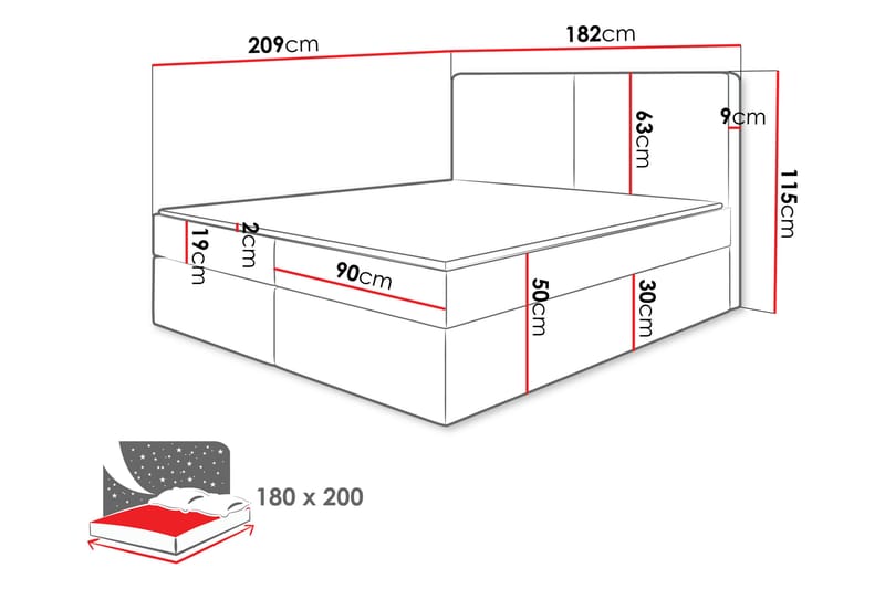 Garris Sengpakke Kontinentalseng 120x200 cm - Blå - Møbler - Senger - Kontinentalsenger