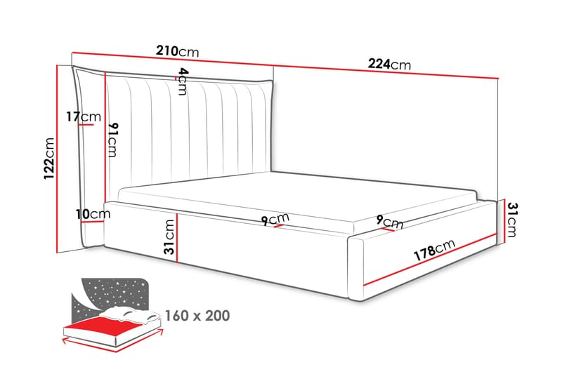 Garson Sengeramme 160x200 cm - Beige - Møbler - Senger - Sengeramme & sengestamme