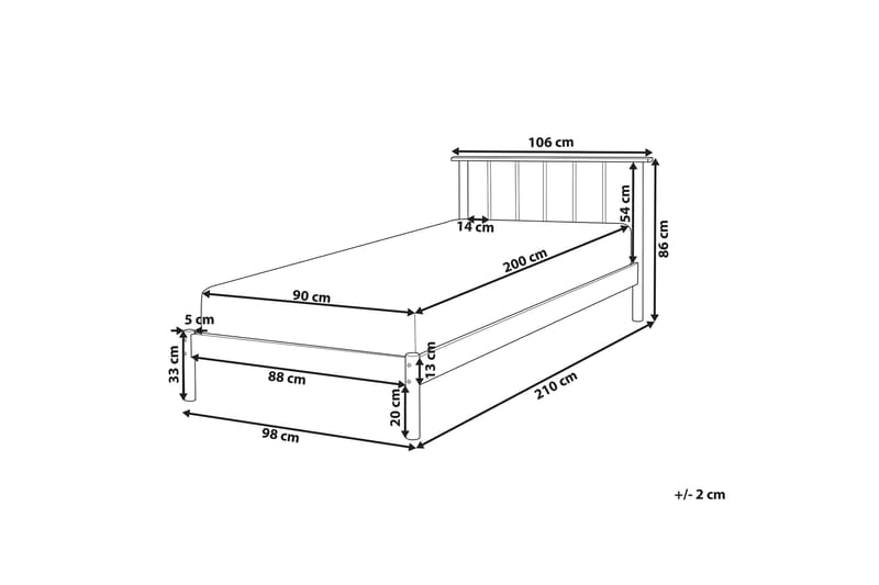 Gavriel Sengramme 90x200 cm - Lyst tre - Møbler - Senger - Sengeramme & sengestamme