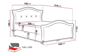 Hestra Lux Sengpakke Kontinentalseng 140x200 cm - Svart - Møbler - Senger - Kontinentalsenger