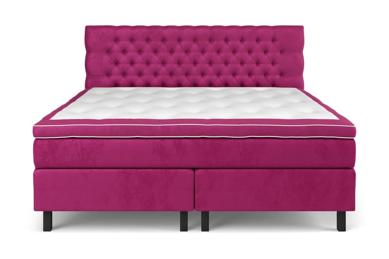 Komplett Sengepakke Estelle 210x210 cm - Rosa/Fløyel - Møbler - Senger - Kontinentalsenger