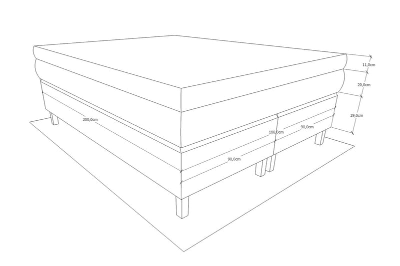 Grand Sengepakke 180x200 Svart - Svart - Møbler - Senger - Kontinentalsenger