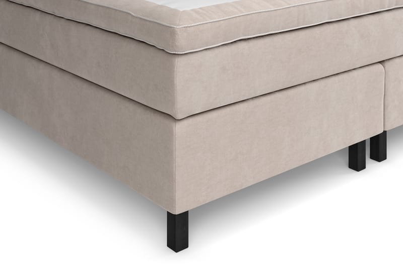 Komplett Sengepakke Estelle 210x210 cm - Beige/Fløyel - Møbler - Senger - Kontinentalsenger