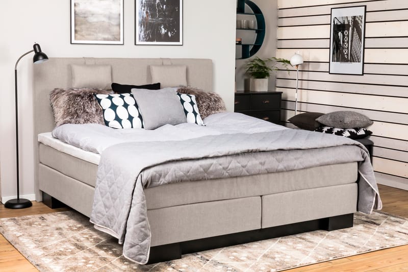 Komplett Sengepakke Romance Lyx 210x210 - Beige - Møbler - Senger - Kontinentalsenger