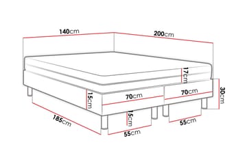 Kontinentalseng Forenza 140x200 cm+Panel 60 cm - Grønn - Møbler - Senger - Komplett sengepakke