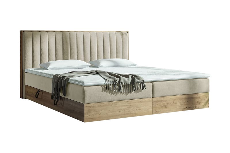 Oppbevaringsseng HARMONY 160x200 - Beige - Senger med oppbevaring - Komplett sengepakke