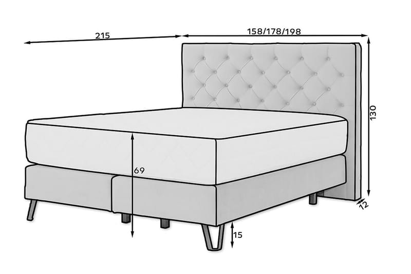 Sengepakke Rammeseng Kazuto 180x200 cm - Olivengrønn - Møbler - Senger - Komplett sengepakke