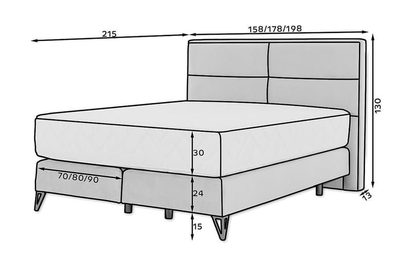 Sengepakke Rammeseng Kazuya 140x200 cm - Beige - Møbler - Senger - Komplett sengepakke