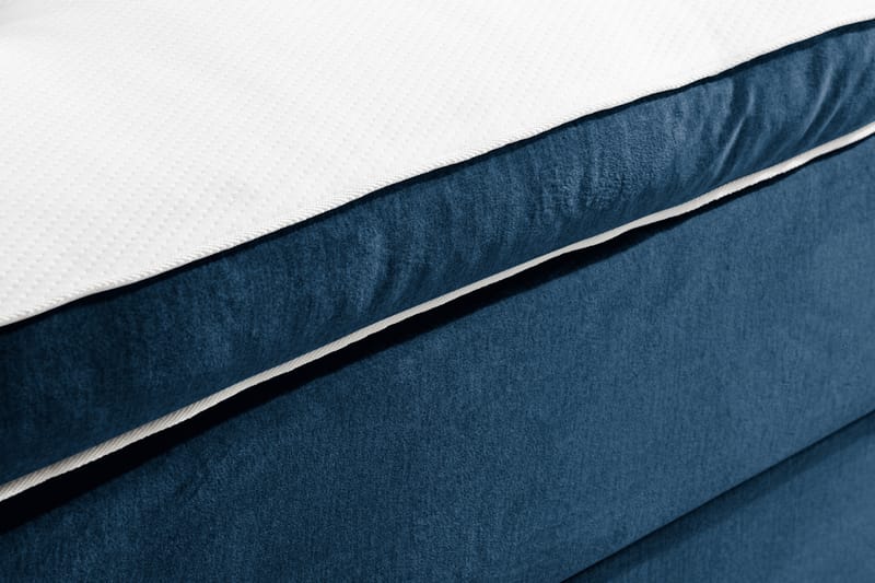 Sengepakke Rebeca 180x200 cm Dypheftet Sengegavl - Mørkeblå | Fløyel - Kontinentalsenger - Enkeltsenger - Dobbeltsenger - Komplett sengepakke