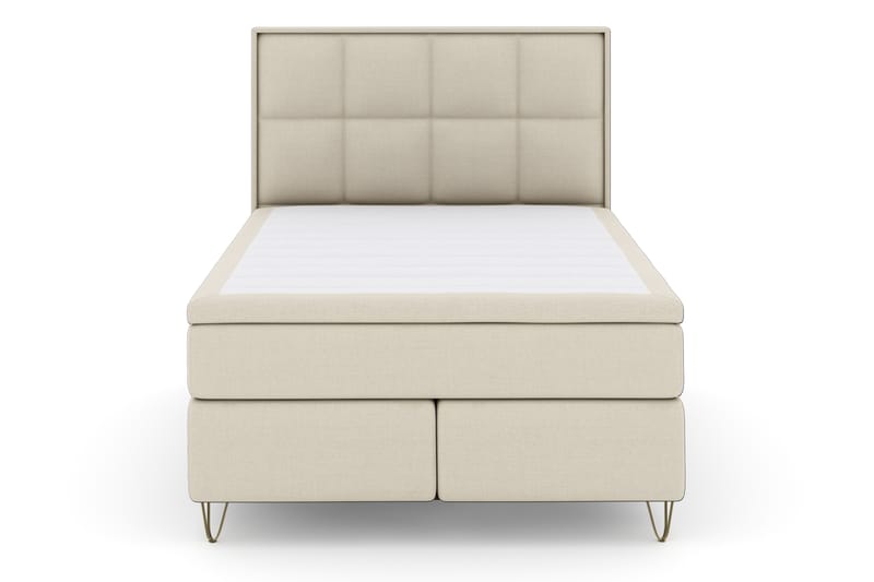 Komplett Sengepakke Choice No 4 140x200 Fast - Beige|V-formede Metallben - Møbler - Senger - Kontinentalsenger