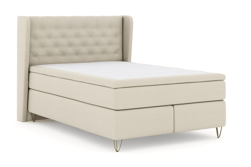 Komplett Sengepakke Choice No 4 160x200 Fast/Medium - Beige|V-formede Metallben - Møbler - Senger - Kontinentalsenger