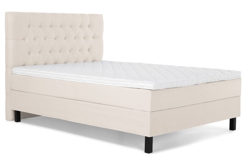 Komplett Sengepakke Olivia 140x200 Diamant Sengegavl Beige - Skum - Møbler - Senger - Kontinentalsenger