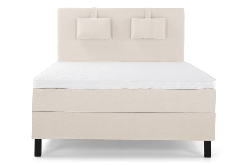 Komplett Sengepakke Olivia 140x200 Glatt Sengegavl Beige - Skum Nakkepute Liten - Møbler - Senger - Kontinentalsenger