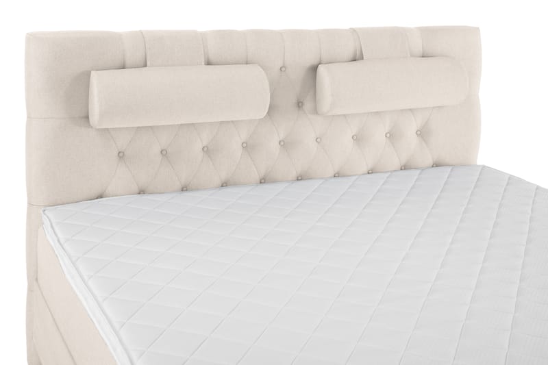 Komplett Sengepakke Olivia 160x200 Diamant Sengegavl Beige - Skum Nakkepute Stor - Møbler - Senger - Kontinentalsenger