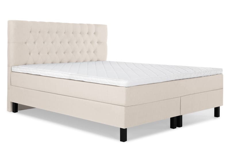 Komplett Sengepakke Olivia 160x200 Diamant Sengegavl Beige - Skum - Møbler - Senger - Kontinentalsenger