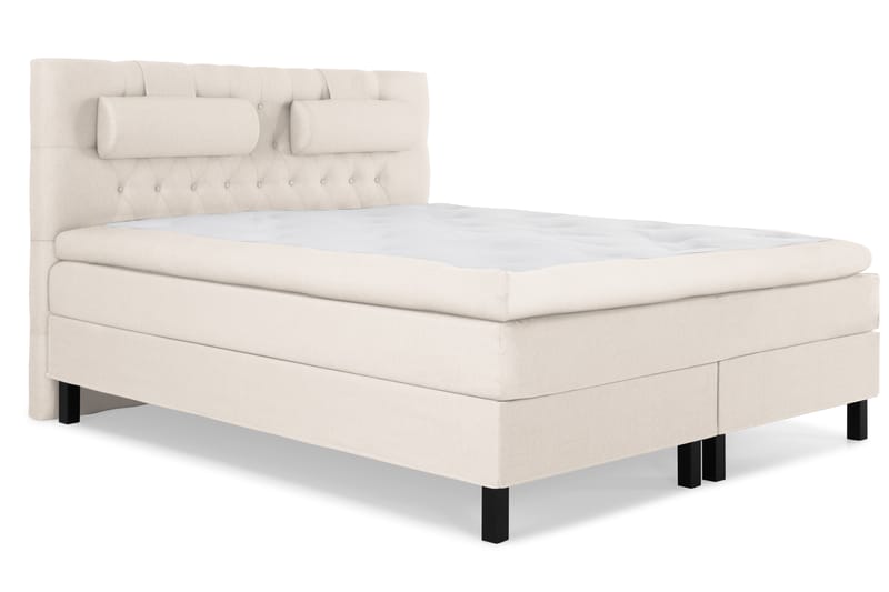 Komplett Sengepakke Olivia 160x200 Diamant Sengegavl Beige - Polyeter Nakkepute Stor - Møbler - Senger - Kontinentalsenger