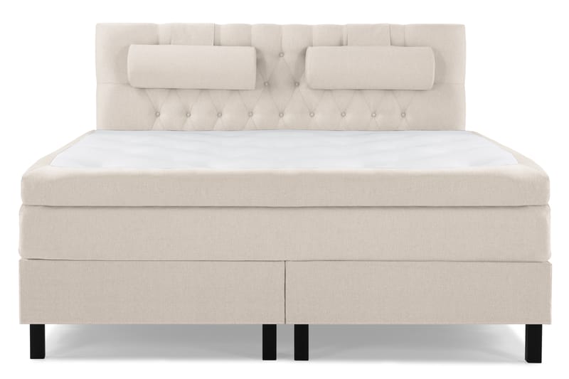 Komplett Sengepakke Olivia 160x200 Diamant Sengegavl Beige - Polyeter Nakkepute Stor - Møbler - Senger - Kontinentalsenger