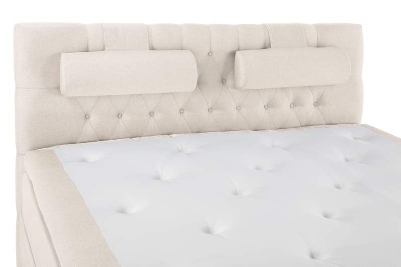 Komplett Sengepakke Olivia 160x200 Diamant Sengegavl Beige - Polyeter Nakkepute Stor - Møbler - Senger - Kontinentalsenger