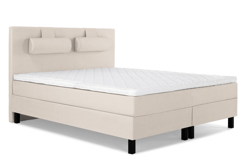 Komplett Sengepakke Olivia 160x200 Glatt Sengegavl Beige - Skum Nakkepute Stor - Møbler - Senger - Kontinentalsenger