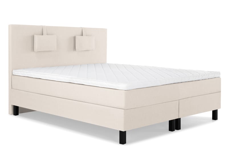 Komplett Sengepakke Olivia 180x200 Glatt Sengegavl Beige - Skum Nakkepute Liten - Møbler - Senger - Kontinentalsenger