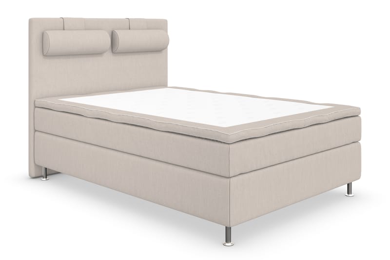 Komplett Sengepakke Roma Lyx 140 cm Beige/Sølvben - Kontinentalseng - Møbler - Senger - Kontinentalsenger