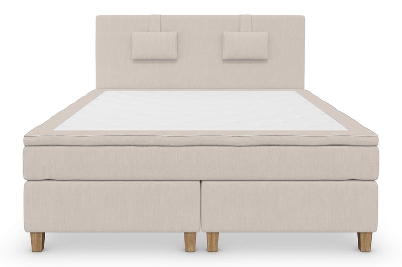 Komplett Sengepakke Roma Lyx 160 cm Beige/Eikeben - Kontinentalseng - Møbler - Senger - Kontinentalsenger