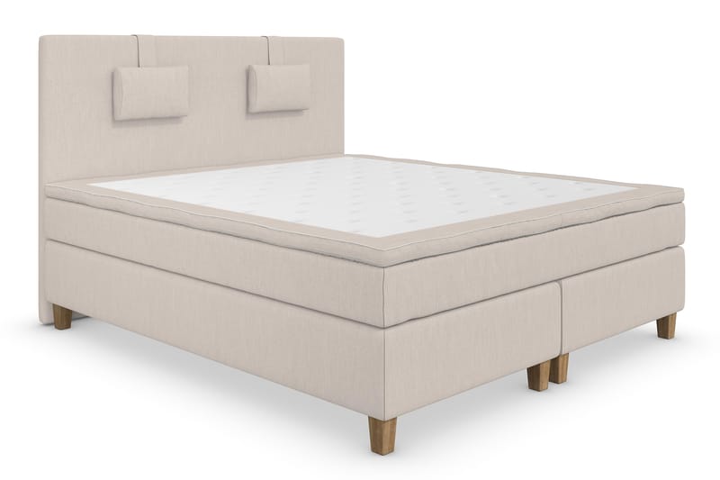 Komplett Sengepakke Roma Lyx 160 cm Beige/Eikeben - Kontinentalseng - Møbler - Senger - Kontinentalsenger