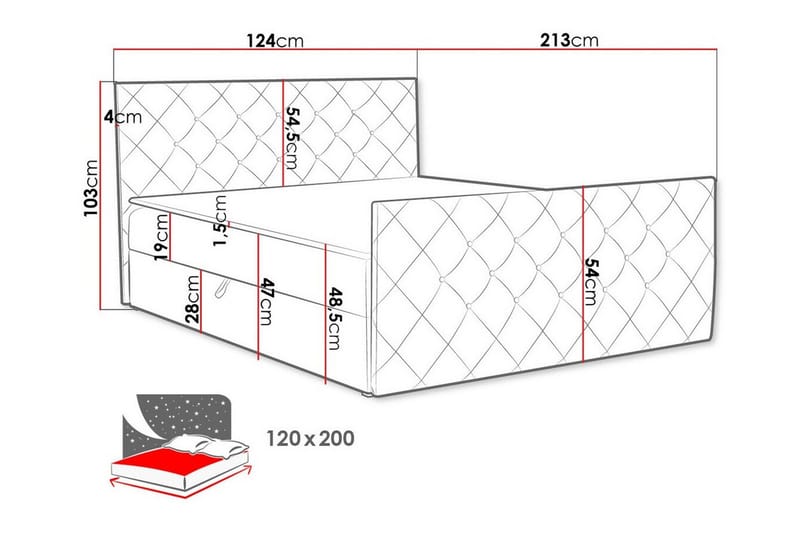 Kontinentalseng Boisdale 120x200 cm - Beige - Møbler - Senger - Kontinentalsenger