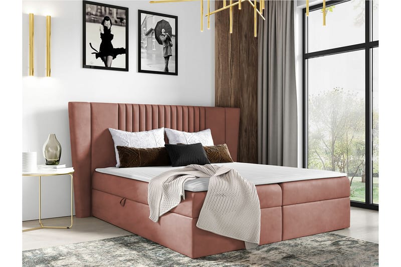 Kontinentalseng Boisdale 120x200 cm - Rosa/Beige - Møbler - Senger - Kontinentalsenger