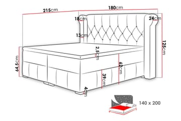 Kontinentalseng Bommarsbo 140x200 cm - Møbler - Senger - Kontinentalsenger