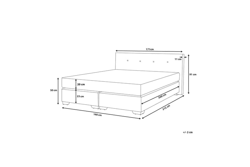 Kontinentalseng Consul 160 | 200 cm - Beige - Møbler - Senger - Kontinentalsenger