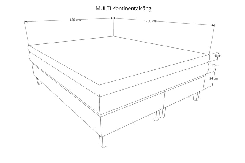 Kontinentalseng Gilius 180x200 - Lysgrå - Møbler - Senger - Kontinentalsenger