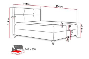 Kontinentalseng Hyltran 140x200 cm - Møbler - Senger - Kontinentalsenger