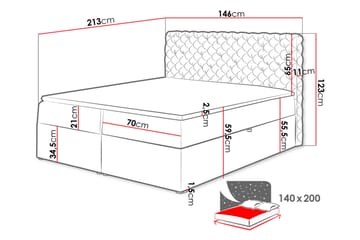 Kontinentalseng Moiola 140x200 cm - Møbler - Senger - Kontinentalsenger