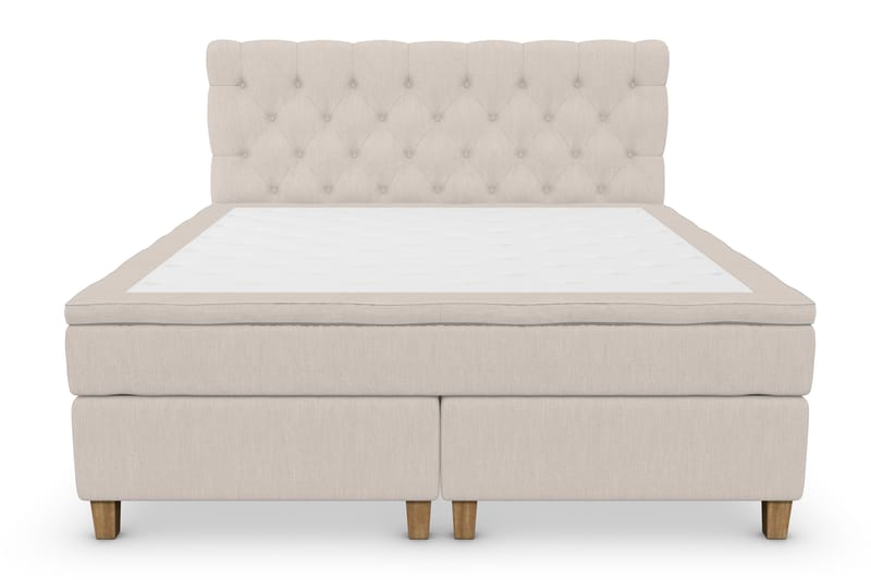 Kontinentalseng Roma Lyx 180 Beige/Eikeben - 180x200 cm - Møbler - Senger - Kontinentalsenger