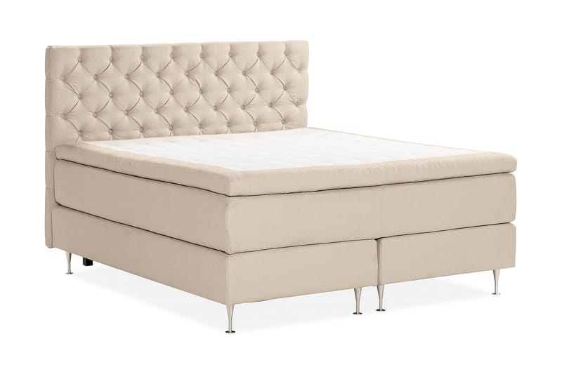 Sengepakke Kakichi Boucle 160x200 Dypheftende gavl - Beige - Møbler - Senger - Kontinentalsenger