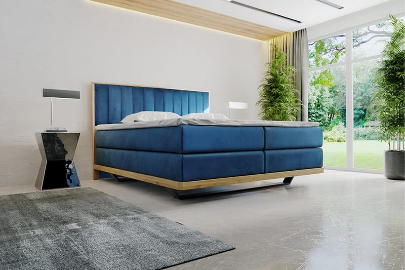 Sengepakke Lysed 140x200 cm - Blå - Kontinentalsenger - Enkeltsenger - Komplett sengepakke