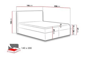 Laargard / Cosmo Sengpakke Kontinentalseng 140x200 cm - Rød - Møbler - Senger - Kontinentalsenger