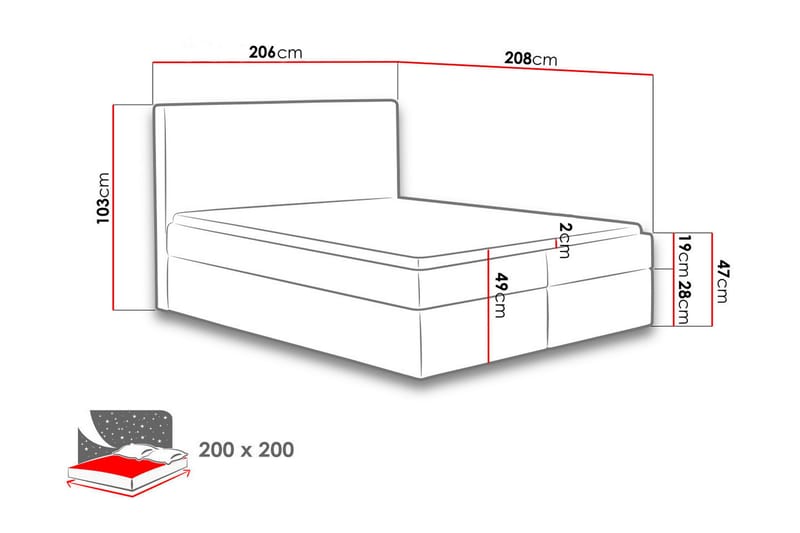 Laargard / Cosmo Sengpakke Kontinentalseng 200x200 cm - Blå - Møbler - Senger - Kontinentalsenger