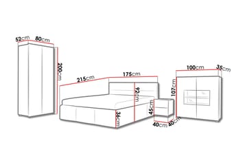 Møbelsett til Soverom Calabrini - Møbler - Senger - Møbelsett til soverom