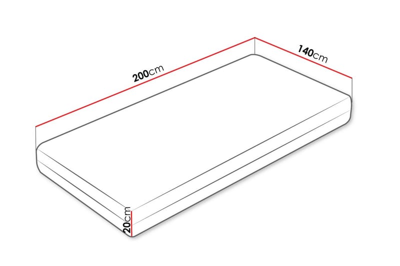 Gabri Skummadrass 140x200 cm - Hvit - Møbler - Senger - Madrasser - Skummadrass