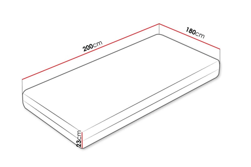 Norrbacksjø Fjærmadrass 180x200 cm - Hvit - Møbler - Senger - Madrasser - Springfjærmadrass & rammemadras