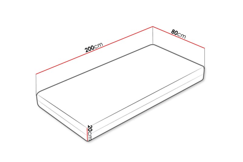 Madrass Mebane Hard 80x200 cm - Hvit - Møbler - Senger - Madrasser - Overmadrass