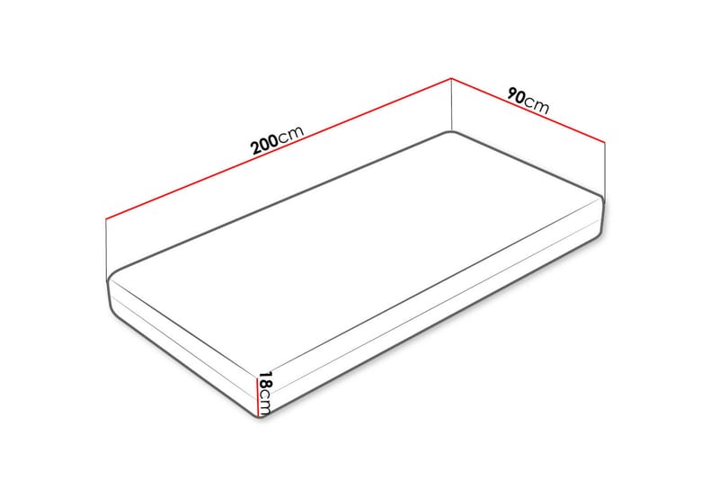 Skummadrass Tulalip Vinter Sommar 90x200 cm - Hvit - Overmadrass